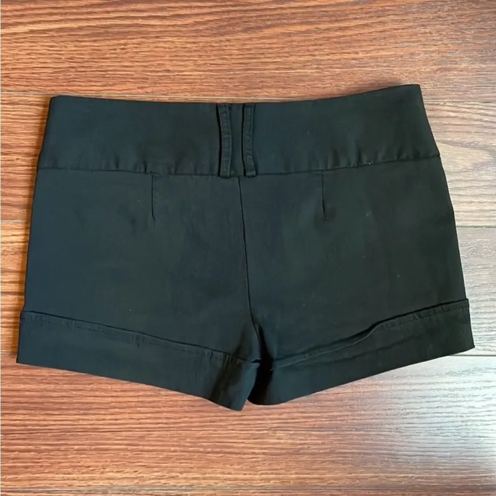 Tracy Evans 2.5” Side Button Stretch Shorts Juniors Sz 3 XS Black Vintage Y2K